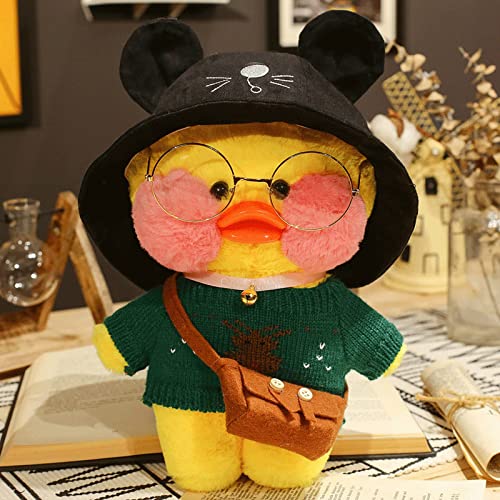 Heflashor - Precioso pato amarillo de peluche de 30 cm, pato kawaii de dibujos animados para decoración del hogar, regalo de cumpleaños para niños, cojín de peluche Cover
