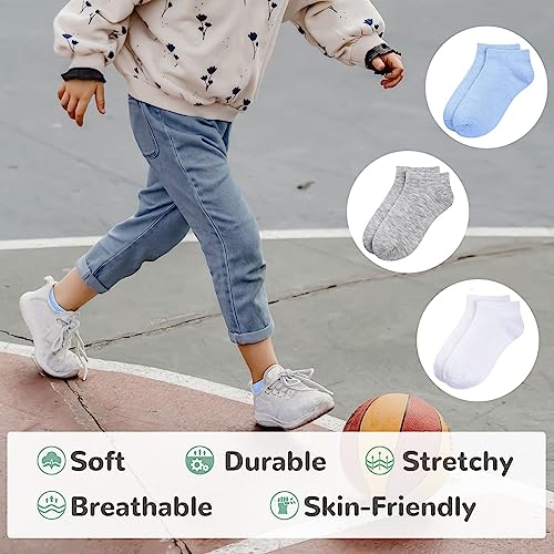 BOOPH 25 Pack Kids Low Cut Ankle Socks Boys Girls Half Cushion Athletic Socks4