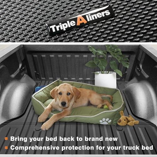 Image of TripleAliners Truck Mat Compatible with 2004-2014 Ford F150 Accessories 5.5FT Accessories, Truck Bed Mat Heavy Duty Custom Fit All Weather Protection TPE Pickup Liner