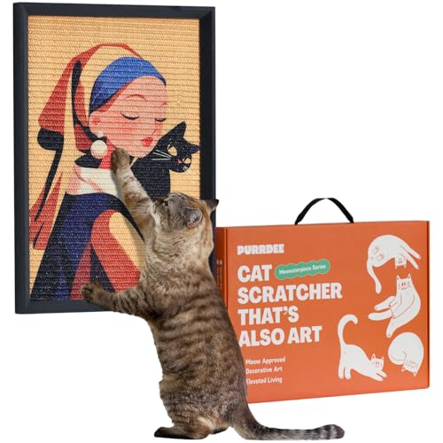 Purrdee Wall Art Sisal Cat Scratcher 14x20 with Frame