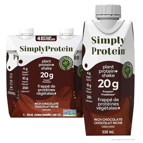 Simply Protein boisson chocolat 4 packs, 20g protéine