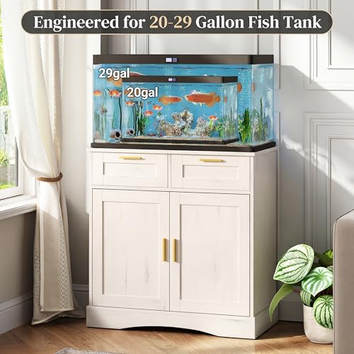 Image of 29 Gallon Fish Tank Stand with Storage Cabinet, Aquarium Stand