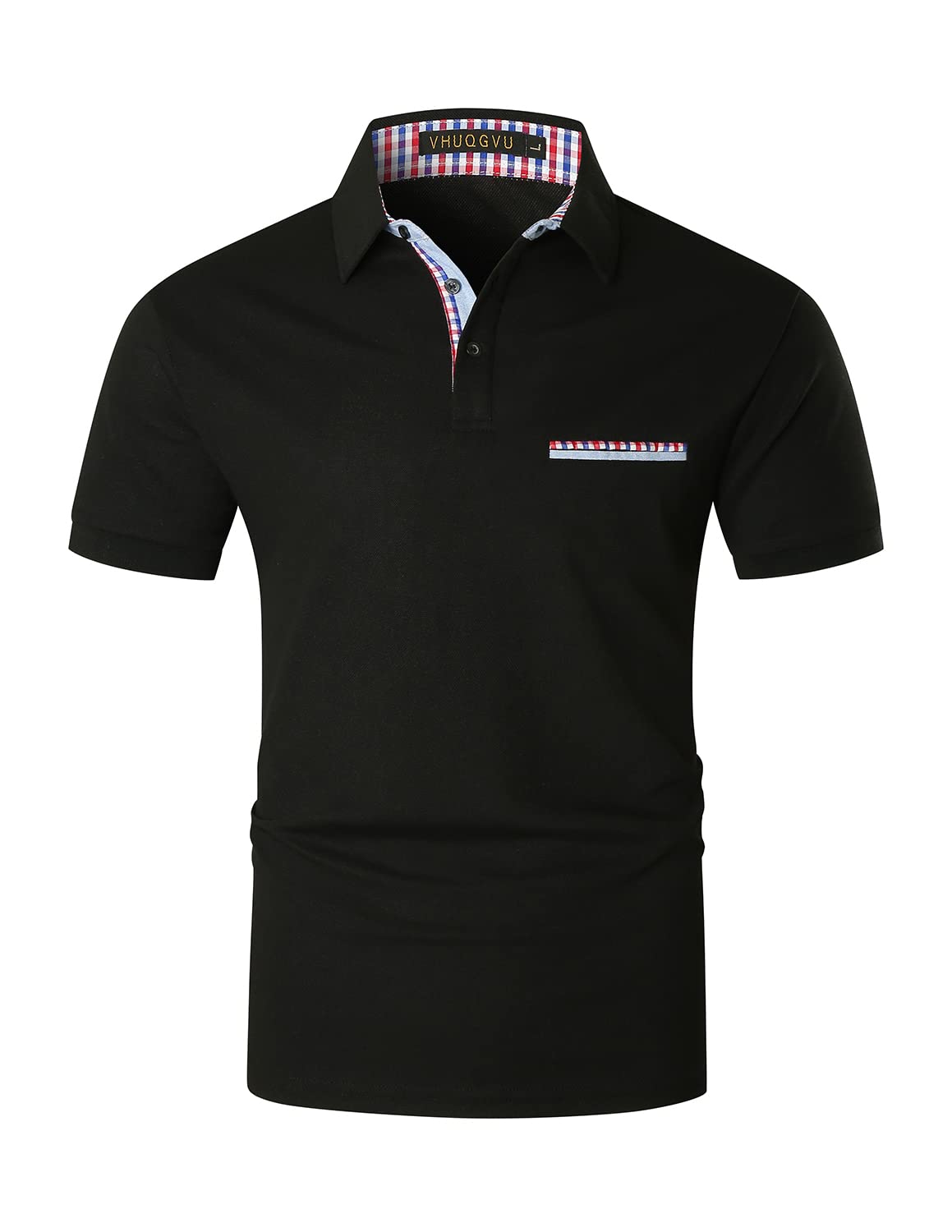 VHUQGVU Elegante Polos Manga Corta Hombre Camisetas Deportivas Tenis Golf Clásico Cuadros Cuello T-Shirt M-3XL
