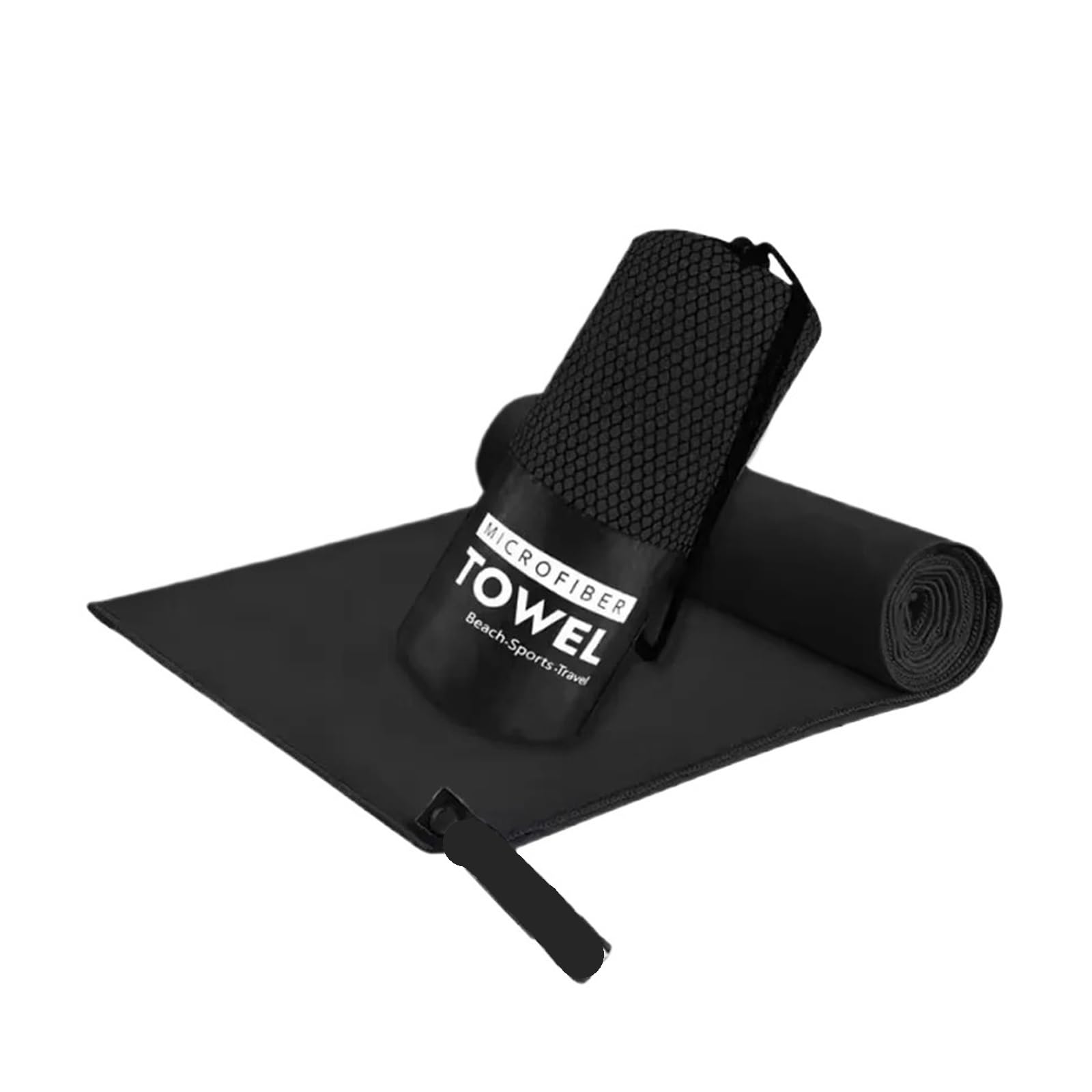 CHTKAGV Compact Quick Dry Microfiber Travel Towel for Beach, Gym, Pool, Bath, Yoga, and Camping(Black,80x130cm)
