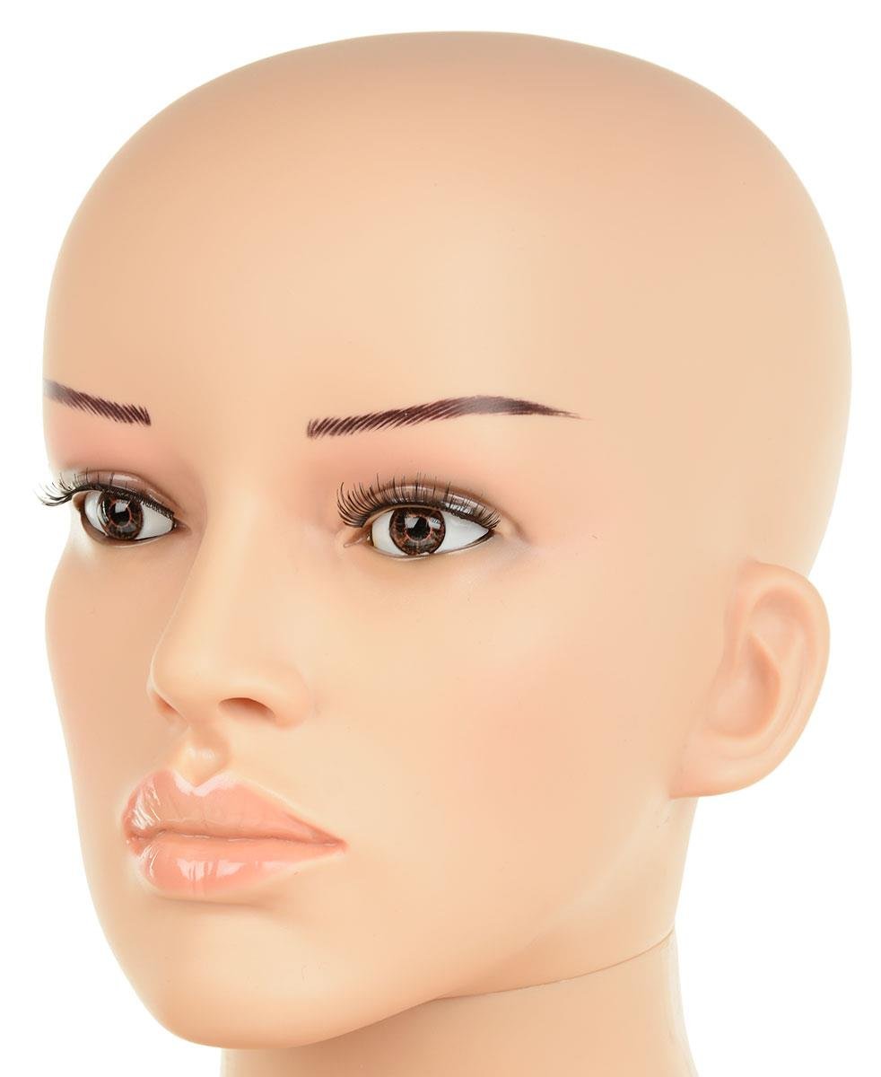 Displays2go Realistic Female Mannequin With Hand On Hip - 69" Full Body Display With Glass Base - View #2