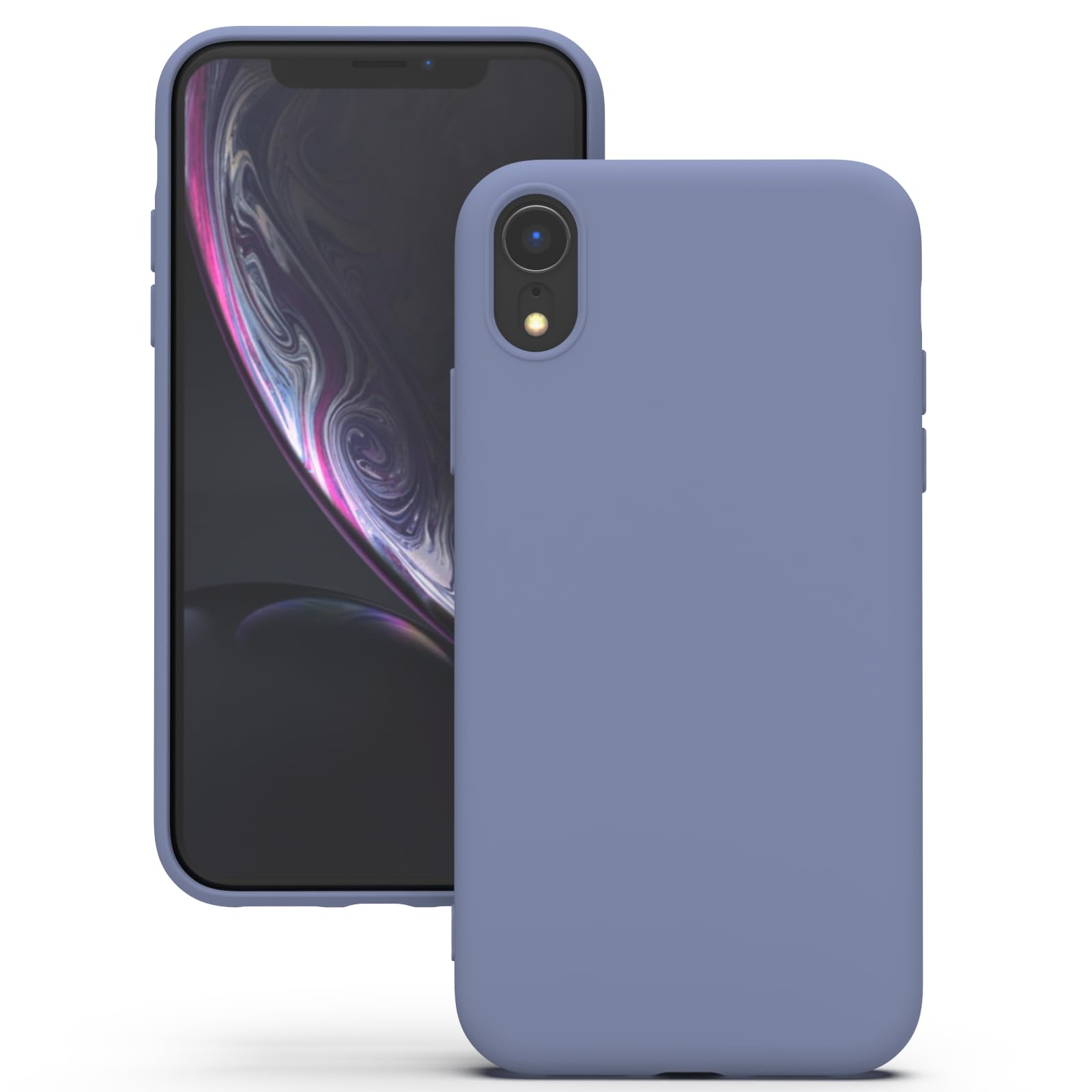 YATWIN Hülle für iPhone XR, Silikon Handyhülle mit Futter, 1mm Kamera und Displayschutz, Dünn & Leicht, Anti Kratzer Case, Lavendelgrau