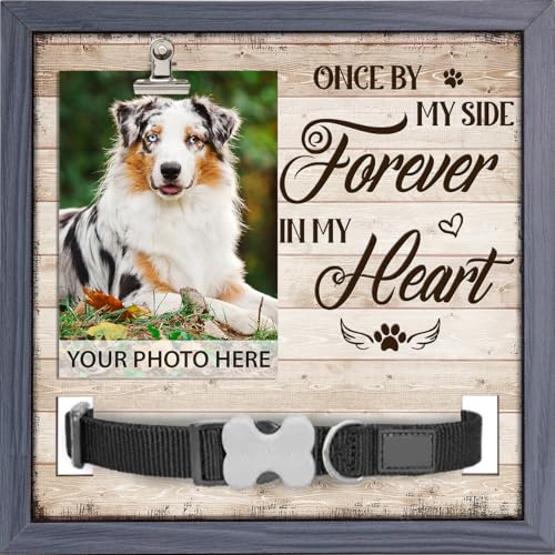 Pawfect House Once by My Side Forever in My Heart, 9x9 Inches Pet Loss Sign with Stand, Dog Memorial Gifts for Loss of Dog, Pet Memorial Gifts for Dogs, Sympathy Picture Frame, Dogs Bereavement Gift by Pawfect House - Used condition - US$14.80