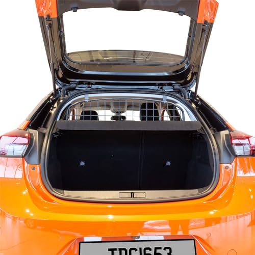 Travall Hundegitter für Opel Corsa (2019-) Fahrzeugspezifisches Hundegitter, Kofferraumschutz für Hundetransport, Gepäckschutz, Robustes Stahlnetz Auto Hundesperre