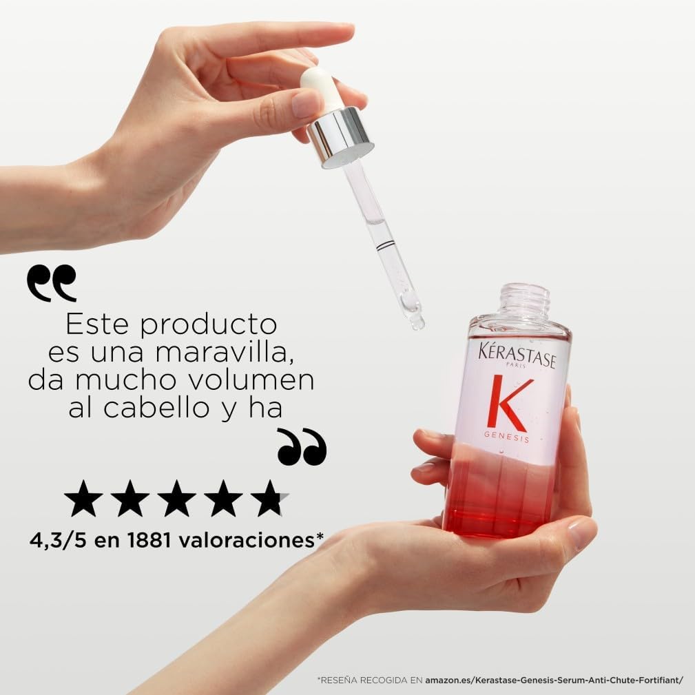 Kérastase Genesis, Rutina Anticaída y Fortificante con Champú Bain Hydra-Fortifiant 250 ml y Sérum Anti-Chute Fortifiant 90 ml, Para Pelo Fino o Frágil, Normal o Mixto