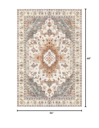 Image of Tangsoo 3x5 Washable Area Rugs, Oriental Non Slip Accent Rugs for Entryway