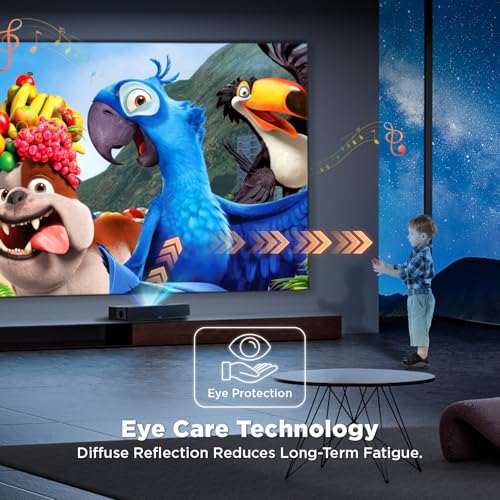 Image of NothingProjector ALR Screen for Ultra Short Throw Projector, 150 inch | 95% Ambient Ceiling Light Rejecting, 4K /8K UHD Active 3D, Fixed Frame 16:9, Wall Mount Anti Daylight UST, Black Series NothPJ