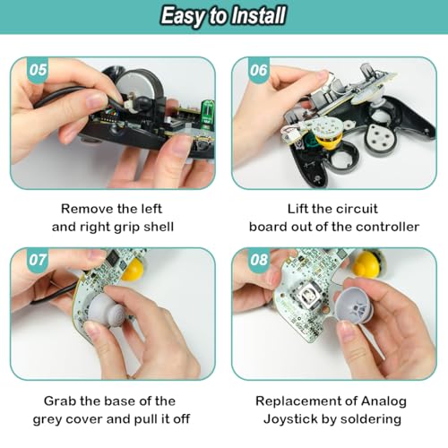 ZHUROUPU 8PCS Analog Joystick Replacement for Nintendo Gamecube Controller, para WaveBird 3D Rocker Handheld Stick ThumbSticks y Analog Stick Covers Accesorios para NGC - imagen 7