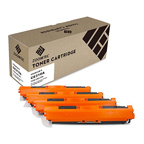 ZOOMTEC Compatible 126A CE310A Cartouche de Toner Compatible pour HP Colour Laserjet CP1025 CP1025NW CP1020 Laserjet Pro 100 Color MFP M175 M175A M175NW M275 TopShot M275 (Noir Cyan Magenta Jaune)