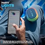 JLab Pop Party Portable Bluetooth Speaker, Navy, 8+ Hours of Playtime, IP55 Waterproofing, Detachable Loop Handle, Customizable RGB LED Lighting, Lab Sync Up to 100 Speakers, Custom Sound in-App