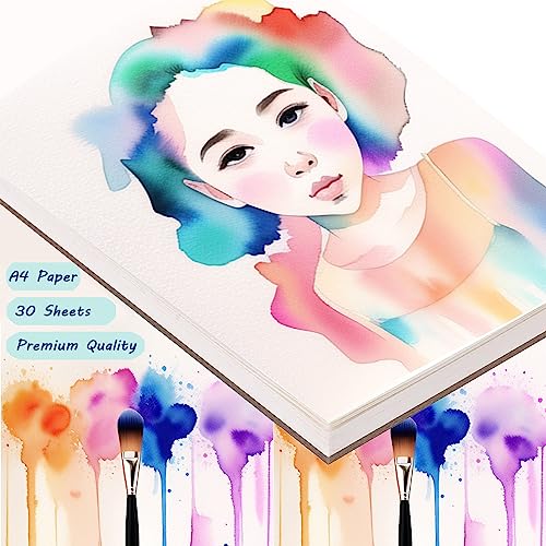 Aunphuw A4 Watercolor Paper, 240g Watercolour Sketch Drawing Pad - Image 3