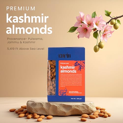 Image of Curio Kashmir Mamra Almonds 1 kg, High Oil Badam Giri from Pulwama | Unpolished, Vacuum Packed, Lab Tested