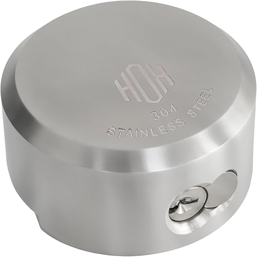 Miniatura 6 de HOX Cerradura de disco de acero inoxidable, candado de grillete oculto de grado militar, cerradura de puerta de remolque resistente a la intemperie