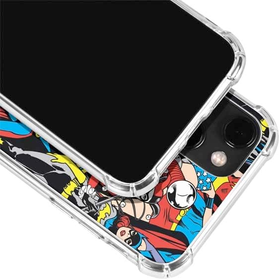 Skinit Clear Phone Case Compatible with iPhone 14 Plus - Officially Licensed DC Comics Wonder Woman DC Bombshells Characters Pattern Design