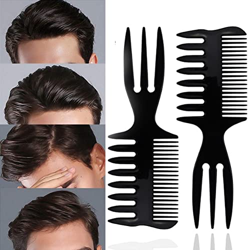 Peine profesional doble cara negro plástico AKOAK miniatura 4