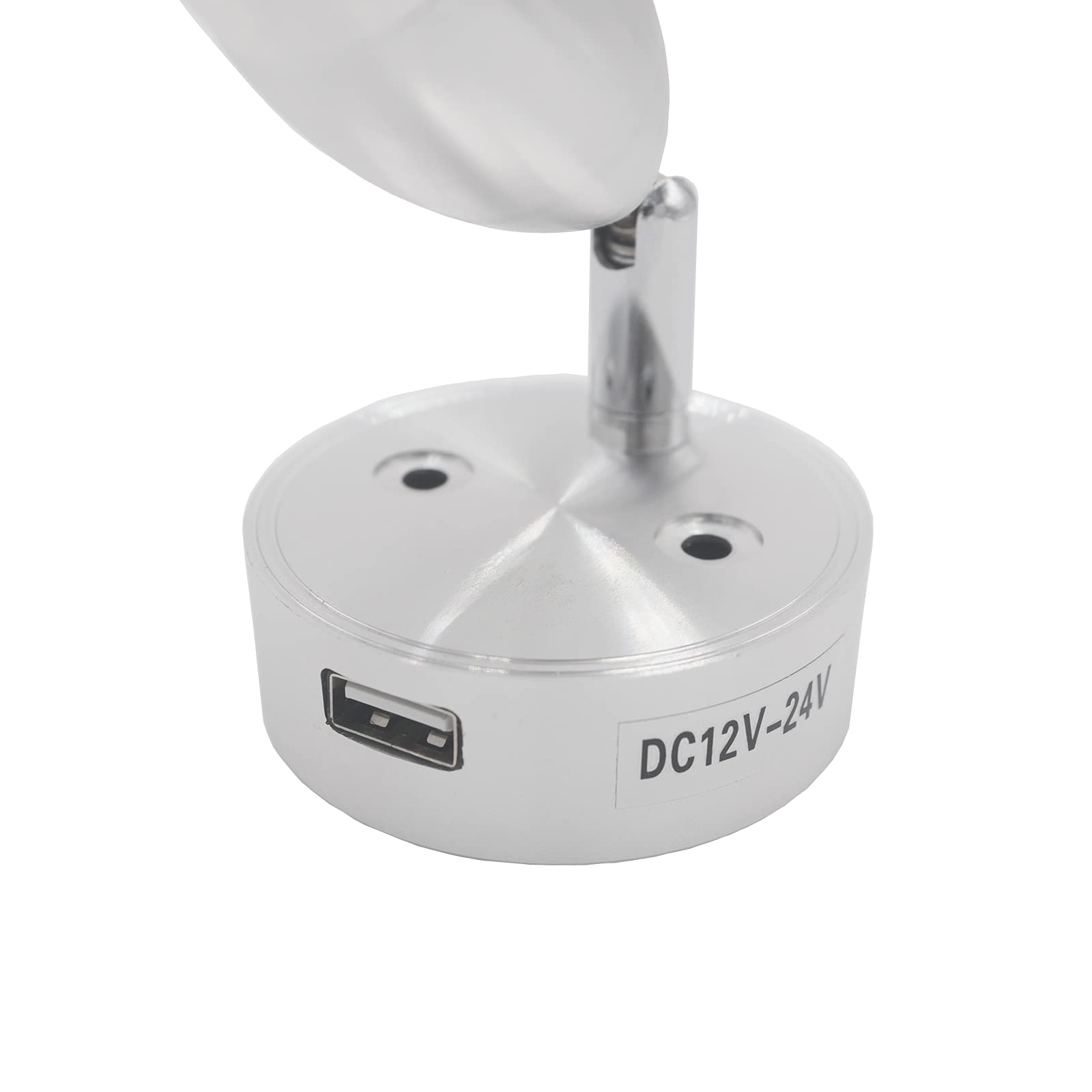 4 luces LED de 12 V para lectura de puntos interiores con puerto de alimentación USB, control táctil y cabezal ajustable para furgoneta, caravana, barco, RV, bombillas para coche (blanco cálido)