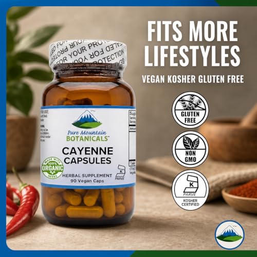 Pure Mountain Botanicals Organic Cayenne Capsules