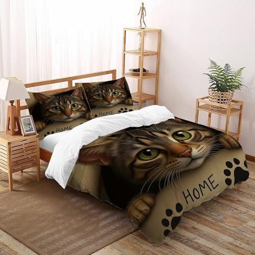 Parure de lit microfibre chat housse de couette de qualité - 2