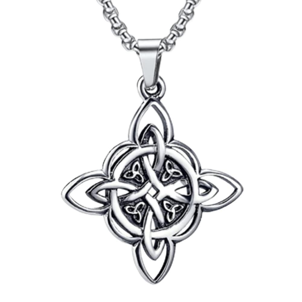 NIGHTCRUZ Witches Knot Necklace, Celtic Knot Pendant with Triquetra Trinity