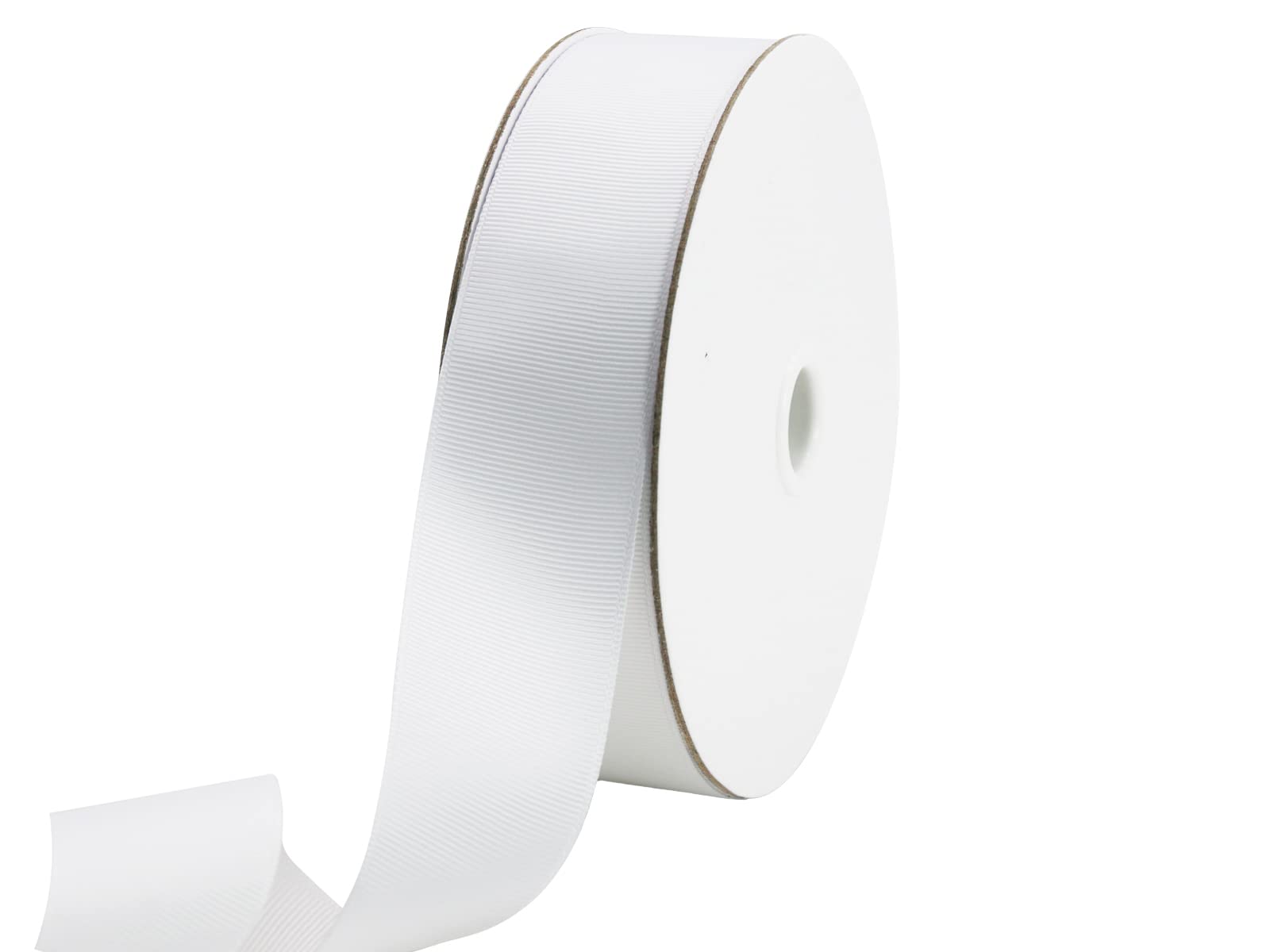 Jesep One Roll 50 Yards Soild Grosgrain Ribbon Boutique Gift Wrapping Package Ribbon, DIY Crafts Bow Hair Headband Accessories Assorted Ribbon #1114(1 1/2" 38mm, White)
