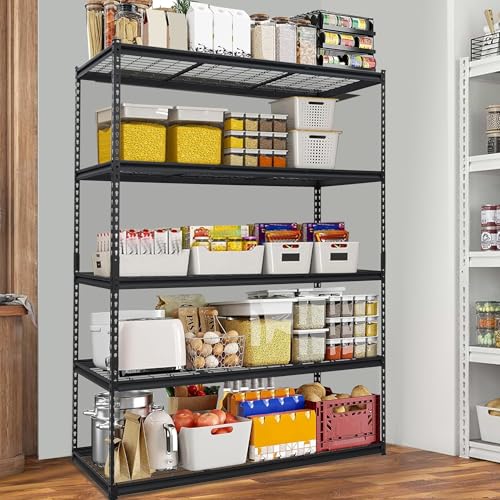 Image of Heavy Duty Storage Shelves 60x24x78 in, 2500Lbs Adjustable Metal Shelving for Garage Organization, Durable Garage Shelving Easy Assemble