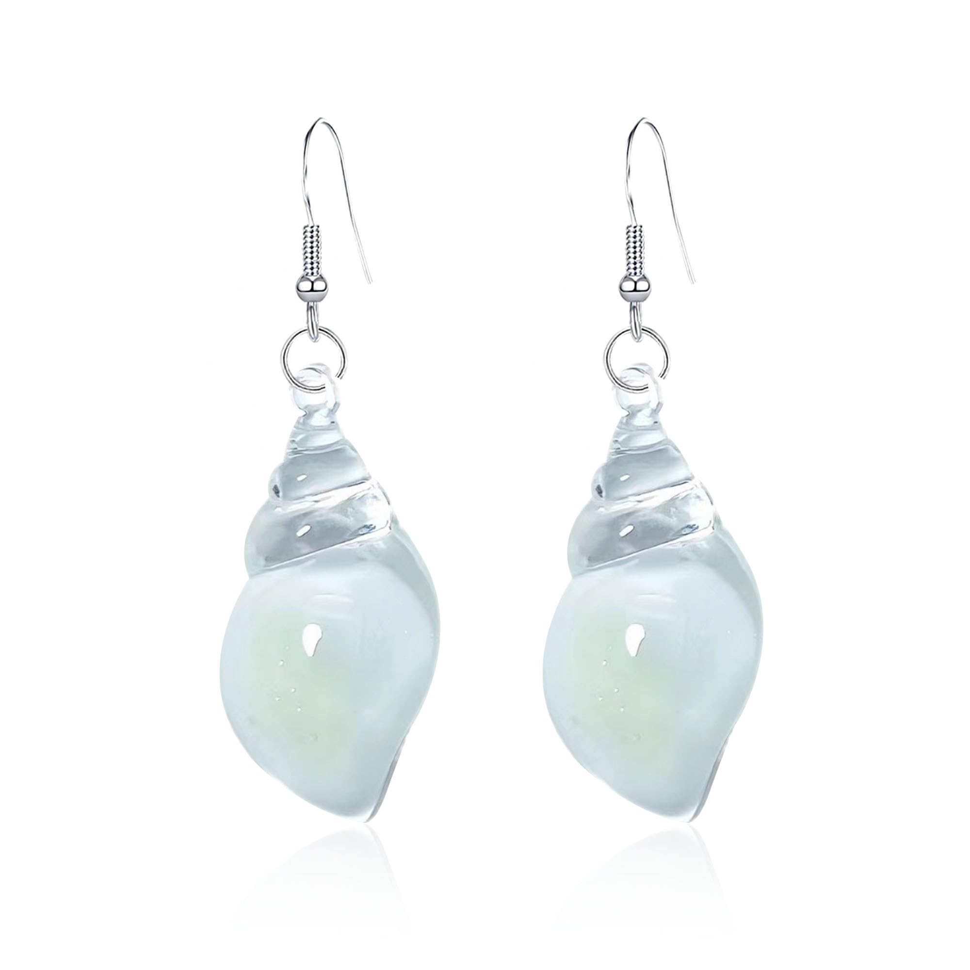 QIAOLEHUI Bohemian Hawaii Seashell Earrings Resin Seashell Drop Dangle Earrings for Women