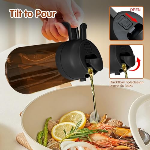 XBllcyiv 16oz 470ml Glass Olive Oil Sprayer for Cooking 2 in 1 Olive Oil Dispenser for Kit - image 4