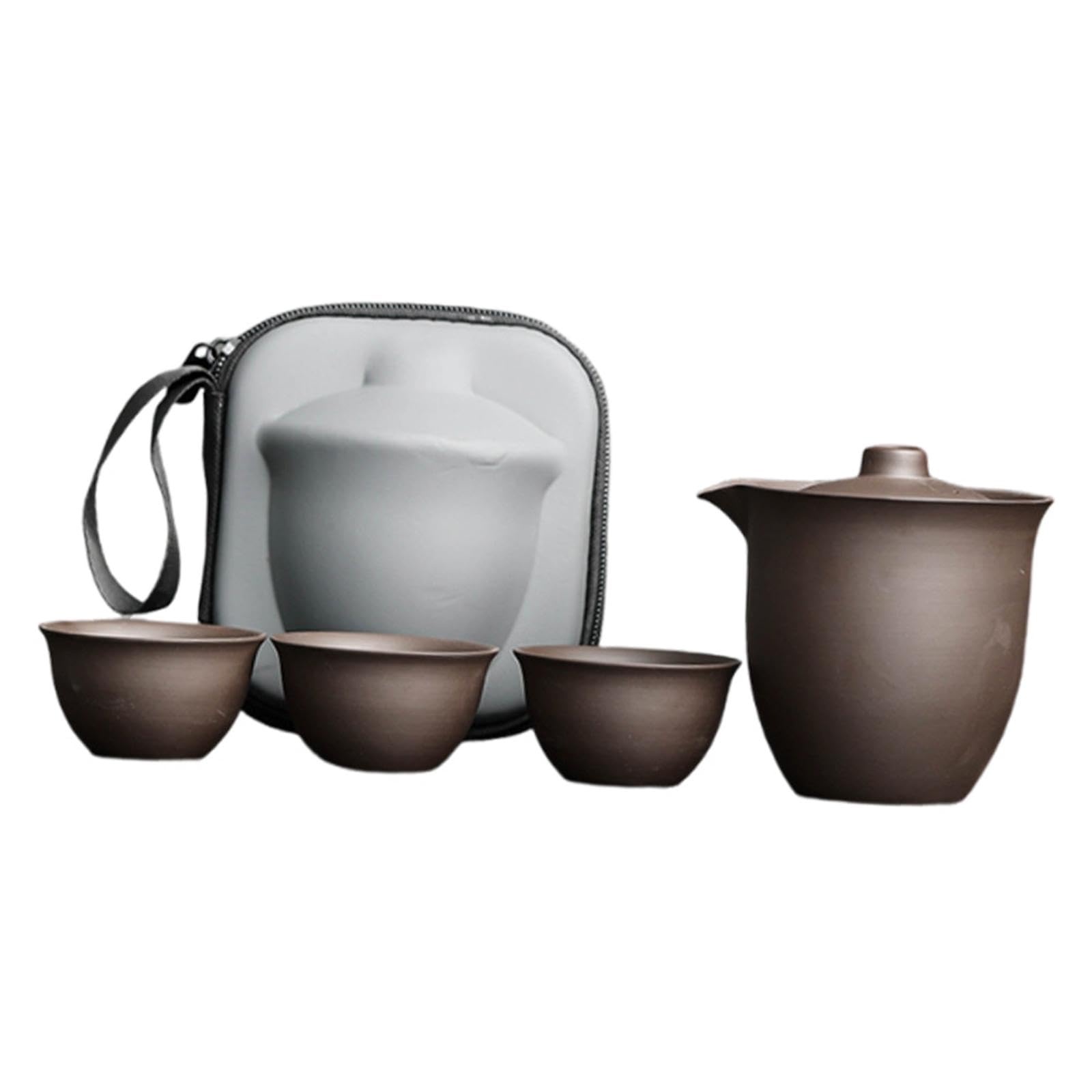 Enakshi® Travel Porcelain Tea Pot Set with Carrying Bag for Hotel Office Solid Color|Collectibles-image-36