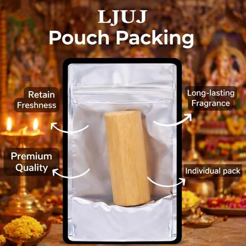 Image of Certified Premium Mysore Sandalwood Stick Pure Original | Lab Tested Chandan Lakdi Original | A Grade | 100% Natural Chandan for Skincare, Face Pack, Tilak & Puja Rituals (40-50 Grams)