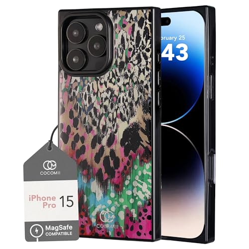 Image of COCOMII Rectangle for iPhone 15 Pro Case, Botanical Leopard