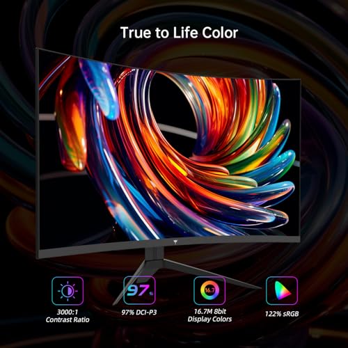 undefined KTC 32 Inch FHD 1080p Curved Gaming Monitor - VA 1500R Curved Monitor, 165Hz 1ms MPRT, FreeSync & G-Sync, 122% sRGB, DP/HDMI, VESA, HDR10 for Gaming Home Office Business PC Monitor の商品画像 2