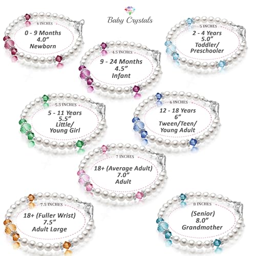Custom Birthstone Bracelet for Kids, Initial Bracelets for Girls, 925 Sterling Silver Personalized Gifts for women, Crystal jewelry, Newborn Baby Girl, infant, Toddler, Teen, Mother, Birthday Gift4