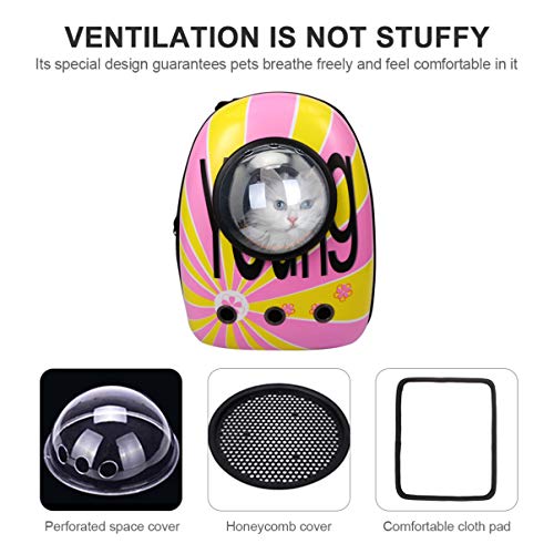 Mochila para gatos PRETYZOOM Mochila para transporte de animais de estimação com cápsula de bolha pa