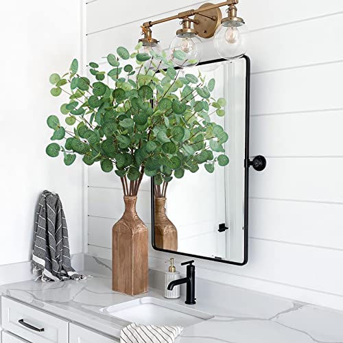 Agusbagli 6 Pcs Artificial Eucalyptus Leaves 28'' Tall Faux Silver Dollar Eucalyptus Leaf Branches Greenery Stems Decorations For Home Wedding Party Centerpieces Floral Arrangements #TOP2