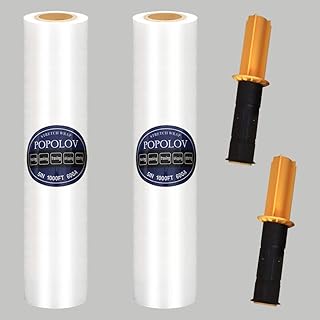 Stretch Wrap Stretch Film Roll, Industrial Strength with Handles for Pallet Wrapping, Heavy Duty Shrink for Shipping and Moving (1000ft 2pk 60 Gauge)