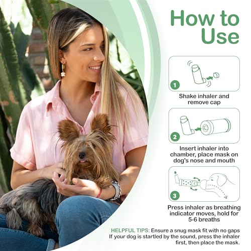 Image of Dog Aerosol Chamber (3 Masks) - Canine Inhaler Spacer for Dogs - Includes 3 Masks to Fit All Dogs (Premium Quality)