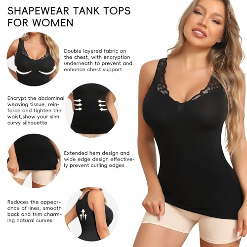 Image of JOYSHAPER Shapewear Camisoles with Built in Bra Tummy Control Shapewear Tank Tops for Women Padded Bras Shaper Cami