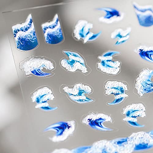 Exquisite Starfish Shell Nail Art Stickers Ocean Theme Nail Decals Self-Adhesive 5D Nail Art Stickers Ocean Waves Heart Sticker For Women Girls #TOP4