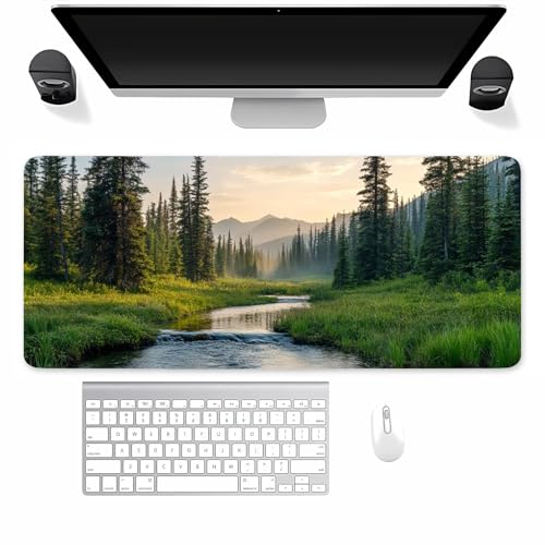 Large Gaming Mouse Mat Tranquil Stream, Mouse Pad 900x400mm, Computer Keyboard Mousepad Extended Desk Mat, Soft Smooth Surface and Anti-Slip Rubber Base for Office/Gaming