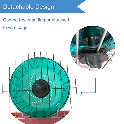 Image of Petest Hamster Exercise Wheel, Silent Spinner Hamster Running Wheels, Diameter 6.7 inch, Green