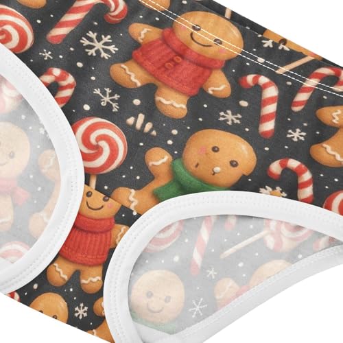 Joisal Funny Toddler Underwear Floral 2t Cotton Panties Little Girl Cute Gingerbread Men Candy Briefs Girls Undies4