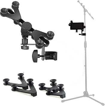 Hola! Music HM-MTH Microphone Music Stand Tablet Smartphone Holder Mount - Fits Devices from 6 to 15 Inch