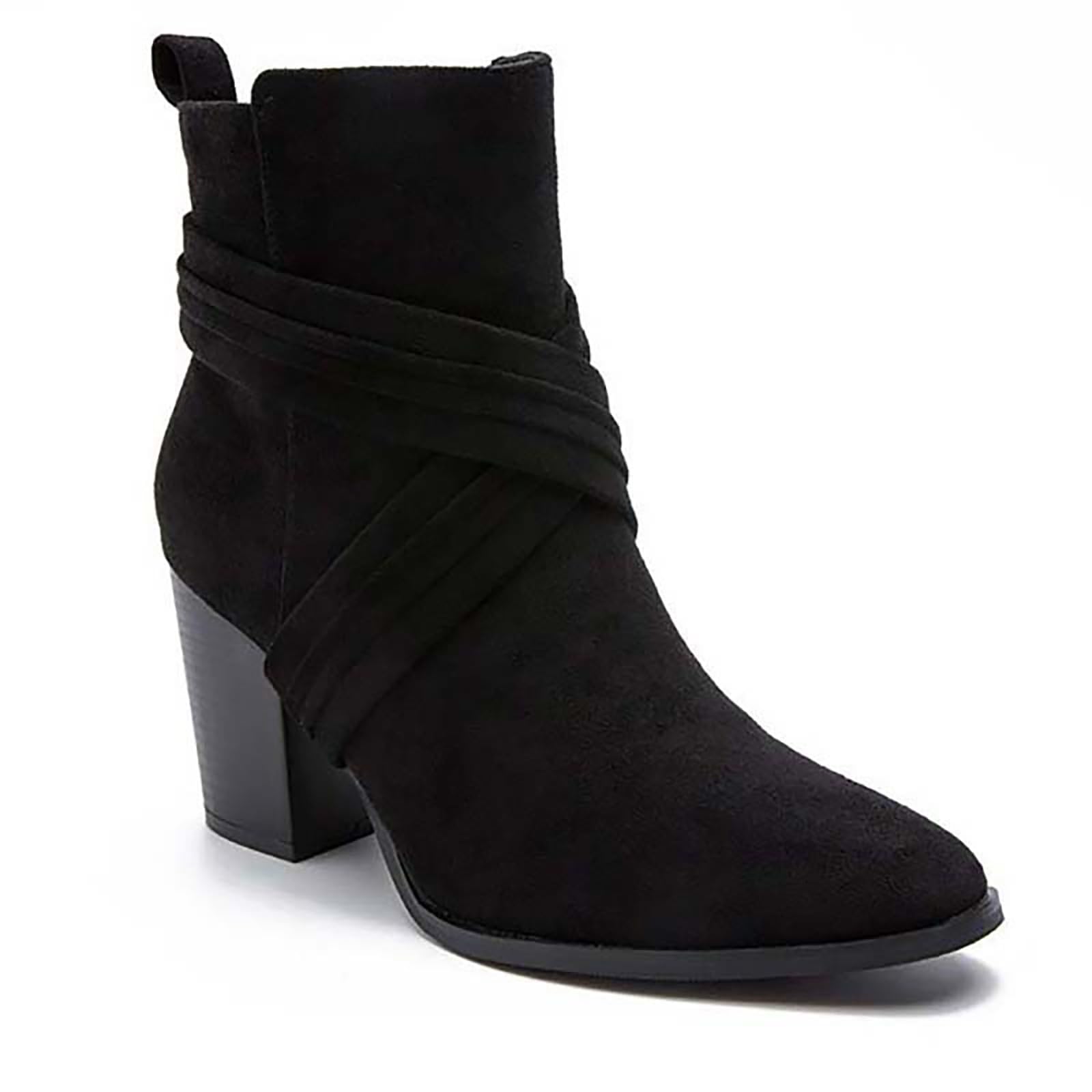 HOODUO Botas Trekking Mujer,Botas Vaqueras Mujer Comodos Casual Planas Calentar Piel Forro Cordones Botines Campera Botines Estilo Punk Aire Libre Zapatos de Tacon Ancho Casual o de Fiesta