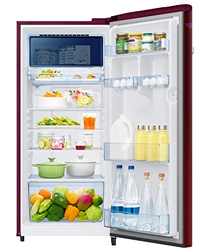 Image of Samsung 215L 4 Star Inverter Direct-Cool Single Door Digi-Touch Refrigerator Appliance (RR23C2E24NJ /HL,Orange Blossom Red)