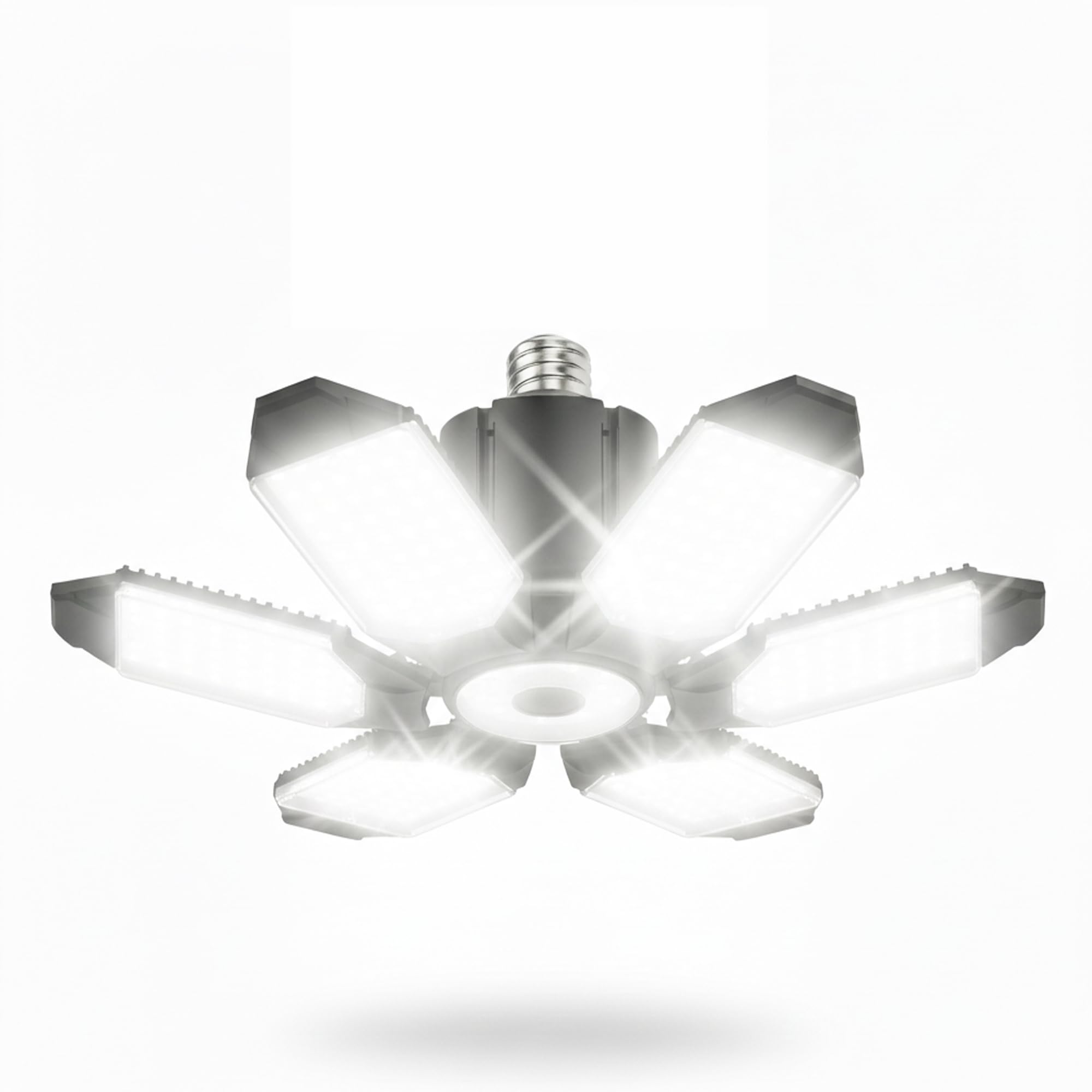 BRAINIAC LED Garage Light Bulb 150W 15000LM Deformable Garage Lights Ceiling led with 6 Adjustable Panels E26 E27