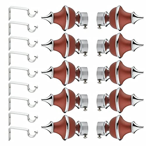 GRIVAN Stainless Steel & ABS Curtain Bracket Parda Holder with Support 1 Inch Rod Pocket Finials Designer Door and Window Rod Support Fittings, Curtain Rod Holder (Pair of 5 , Maroon ) (B097YHMJVR) Amazon Price History, Amazon Price Tracker